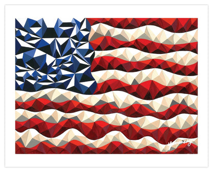 Zedist American Flag  | Open Edition Print Fine Art Print Zedism by Yuransky Smooth Fine Art Paper 8x10 None